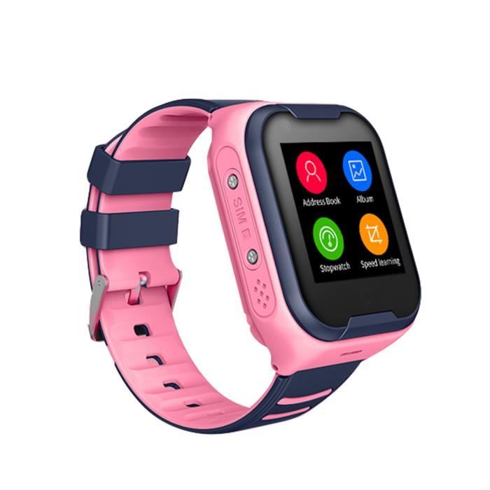 Montre de téléphone vidéo pour enfants Positionnement GPS étanche_Version rose_Version européenne