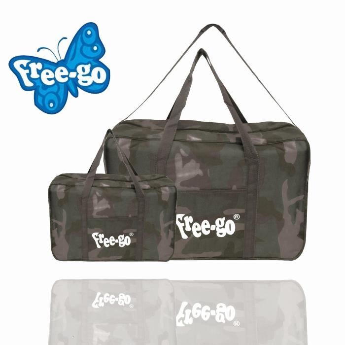 Set 2 sacs isothermes FREE GO avec effet camouflage avec 2 poignées et sangle (Gris)