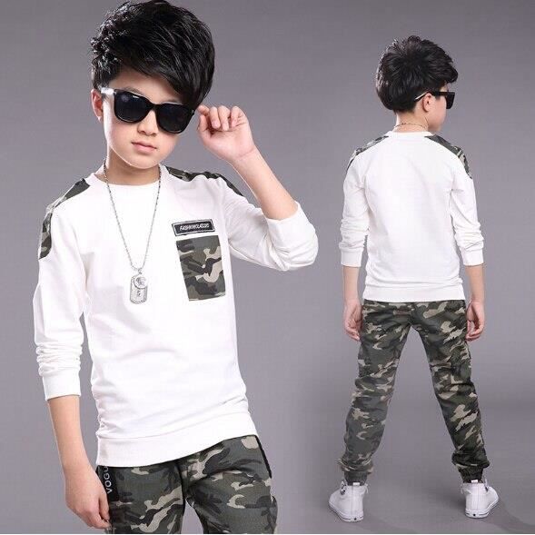 Tongcart Ensembles De Vêtements Pour Enfants Pour Garçons Camouflage Sports Costumes Printemps Enfants Survêtements 2019 Adolesce