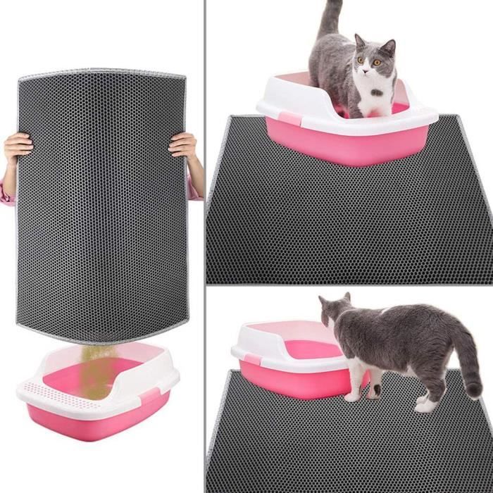 Tapis en EVA de litière pour chat double couche imperméable avec fond antidérapant 30*30cm
