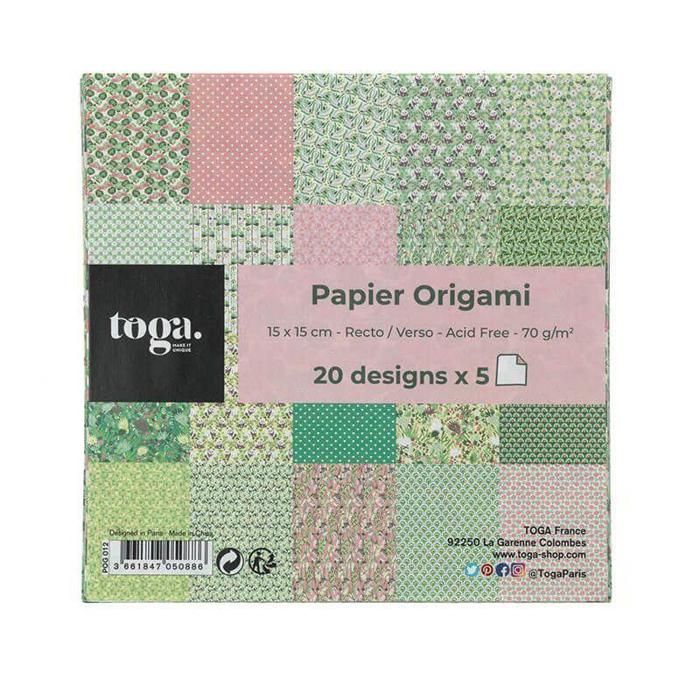 Lot de 100 papiers 15 x 15 cm origamis motifs japonais
