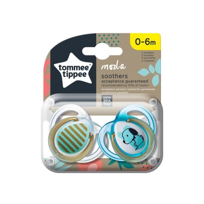 TOMMEE TIPPEE Sucette CTN Moda 0-6m Garçon x2