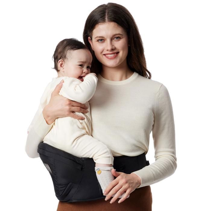 Momcozy Porte-bébé Ergonomique Réglable pour Bébés de 0 à 20 kg Noir Taille Grande