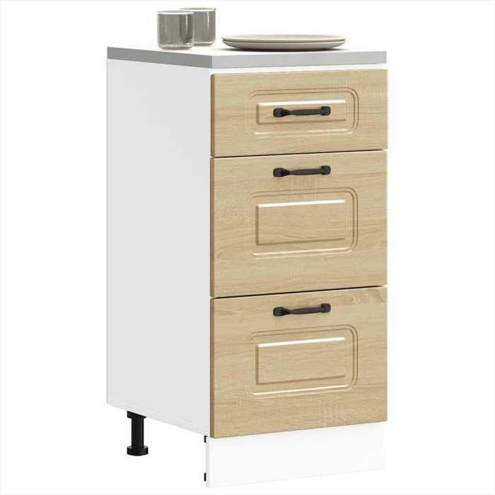 vidaXL Armoire de cuisine Kalmar chêne sonoma bois dingénierie meuble dévier meuble de cuisine avec tiroir meuble de 854243