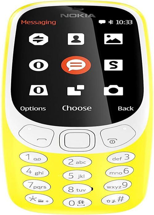 Nokia 3310 - Téléphone portable débloqué GSM (Ecran 24 pouces ROM 32Go Double SIM Appareil photo 2MP) Jaune
