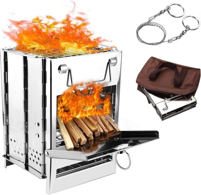 T1 Réchaud à bois pliable titanium pour tente | Poêle à bois ultra léger camping T1 Réchaud à bois pliable titanium pour tente | Poêle à bois ultra léger camping