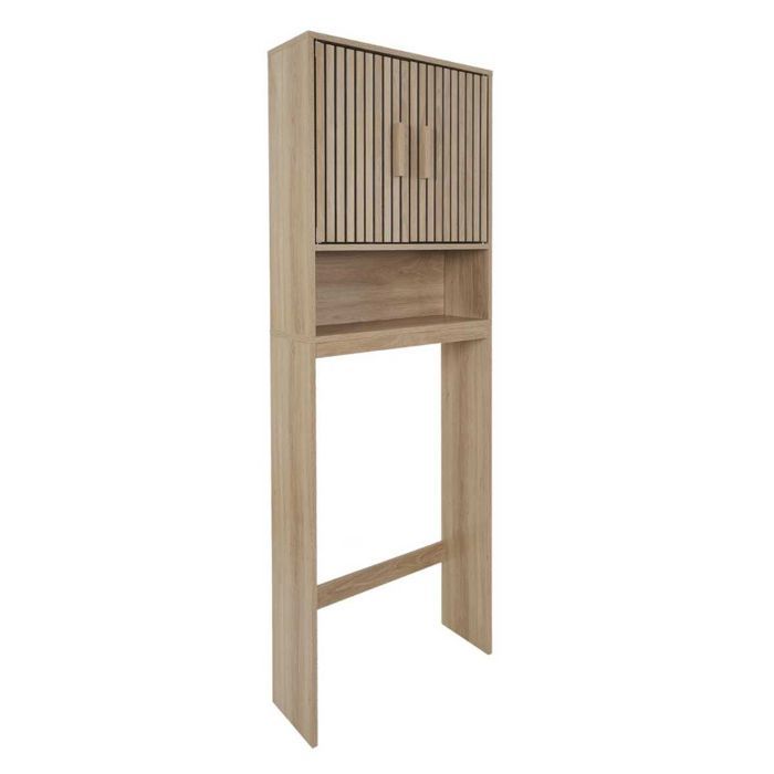 Meuble pour Toilettes 2 Portes Effet Bois avec Tasseaux - PAJAN