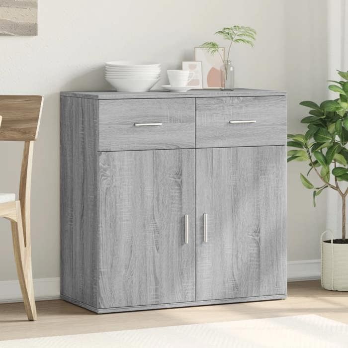 (SOLDE dété) Placard/Buffet bas - Décor salon - sonoma gris 79 x 38 x 80 cm bois dingénierie *aspect pratique4658980