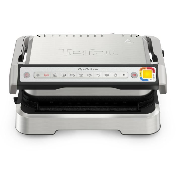 Grill Électrique Tefal OptiGrill GC773D10 9 Programmes Pliable Affichage Niveau de Cuisson