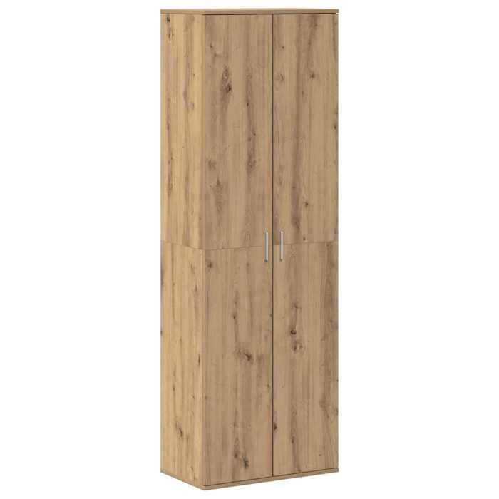 Highboard chêne artisanal - GKO - 60x35x180 cm - Bois dingénierie - Étagères intégrées - Portes à charnières