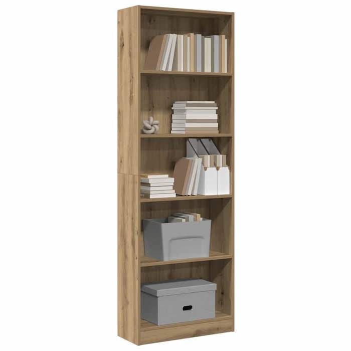 [93427]Bibliothèque - Étagère Haute moderne - MOBILIERCLASSIC - Chêne Artisian 60x24x176 cm Bois dingénierie Poids:21.5 Kg