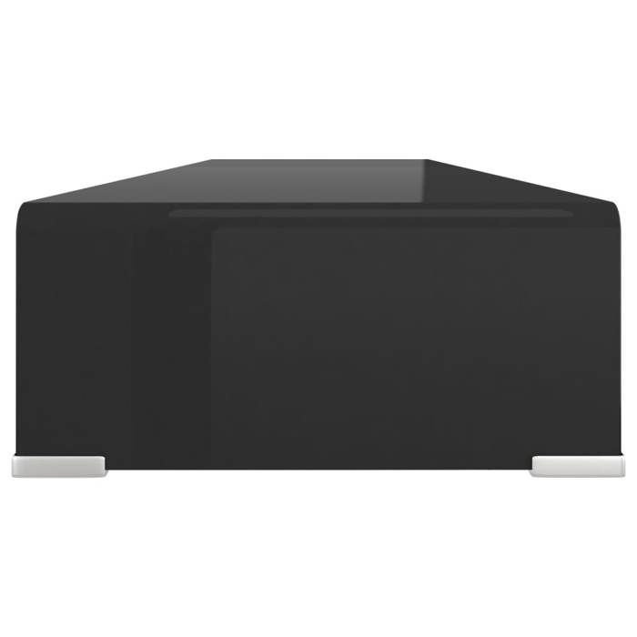 (Vente chaude)Meuble TV/support pour moniteur - SHELD - Capacité 80 kg - commode hifi/ARMOIRE télé 110x30x13cm verre noir M9957946