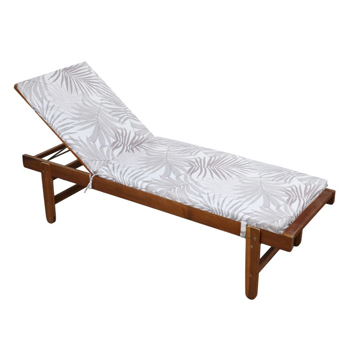 Matelas bain de soleil motif feuillage Naturel 60x190 cm