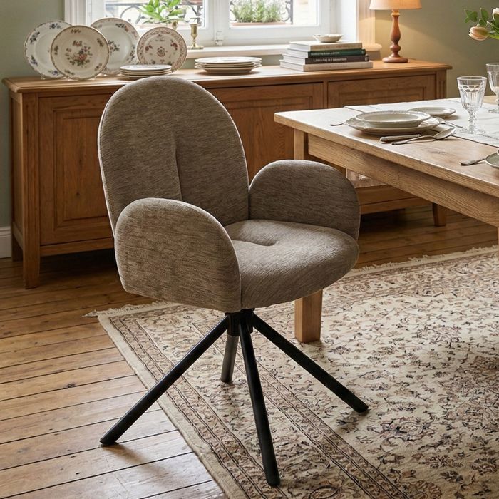 2 chaises pivotantes taupe avec accoudoirs rembourrage doux effet velours pieds métalliques salon bureau