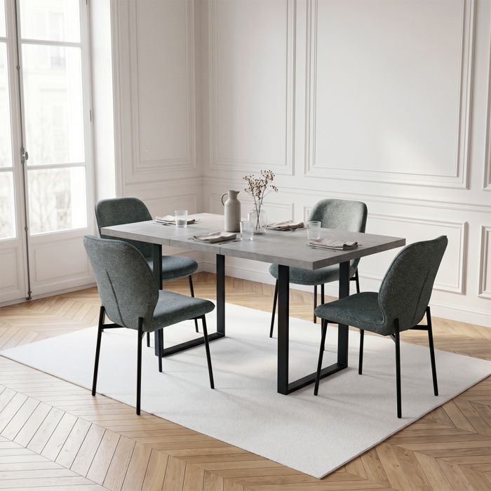 JIEXI Lot de 4 chaises de salle à manger modernes avec pieds en métal pour salle à manger salon bureau vert