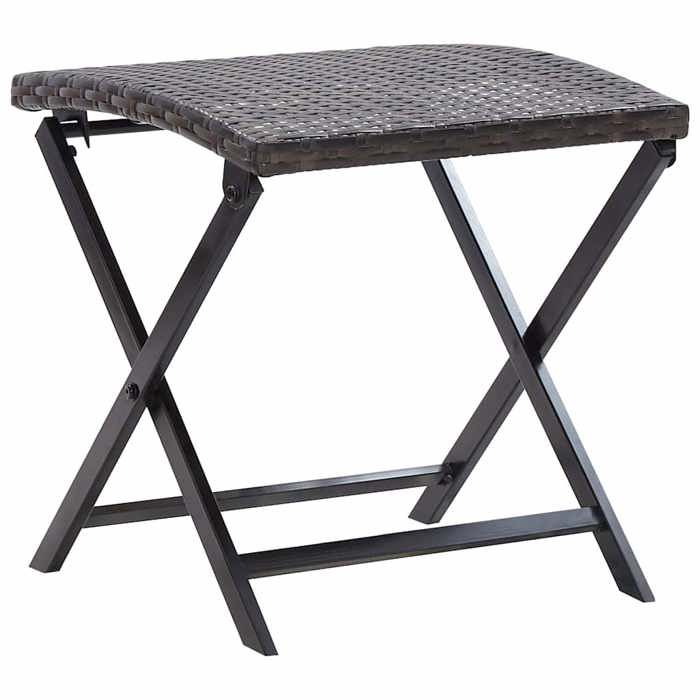 CHIC Tabouret Pliable Résine Tressée Marron 44x44x40 cm avec fonction pliable pour Jardin et Terrasse 344887