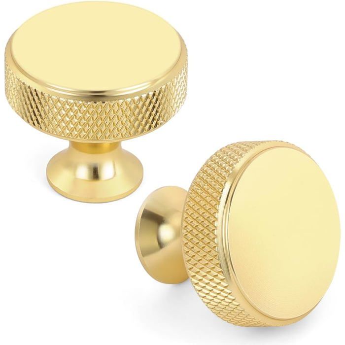 10 Pièces Poignee Meuble Dorée 30 virgule 5mm Boutons Tiroir en Laiton Poignée Meuble Vintage Boutons Armoire Rond Poignet en 30.5