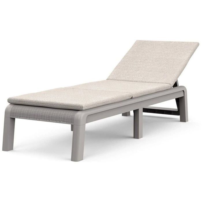 Bain de soleil beige clair - KETER - Atlas - 188 x 58 x 29-96 cm - Structure en plastique - A monter soi-même - Adulte Bain de soleil beige clair - KETER - Atlas - 188 x 58 x 29-96 cm - Structure en plastique - A monter soi-même - Adulte