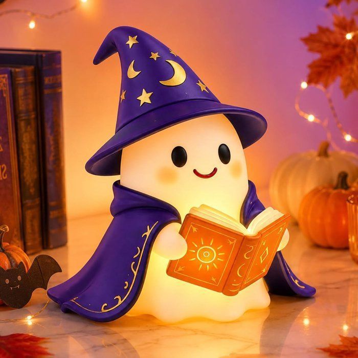 Lampe de Lecture Fantôme - Veilleuse Livre 3D Lumière Chaude - Décoration dHalloween et de Table