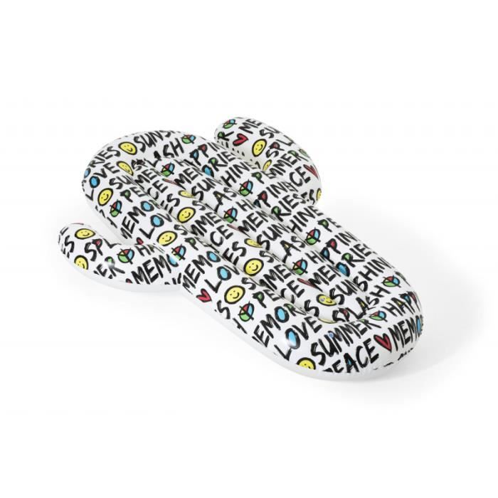 Matelas gonflable - Summer Quote - Cactus - 185 x 155 cm - 2 chambres à air - 90 kg max