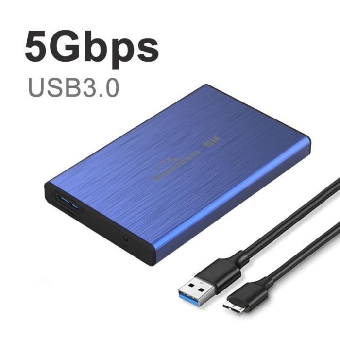U23t b-a bleu - Boîtier pour disque dur externe, USB 3.1, SSD, 2.5 pouces,  SATA vers USB support pour disque