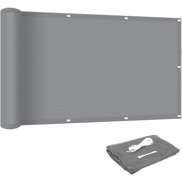 Voile D'ombrage Rectangulaire 2.4x3.4m Gris - Toile Respirante Avec Oeillets Pour Terrasse Et Jardin