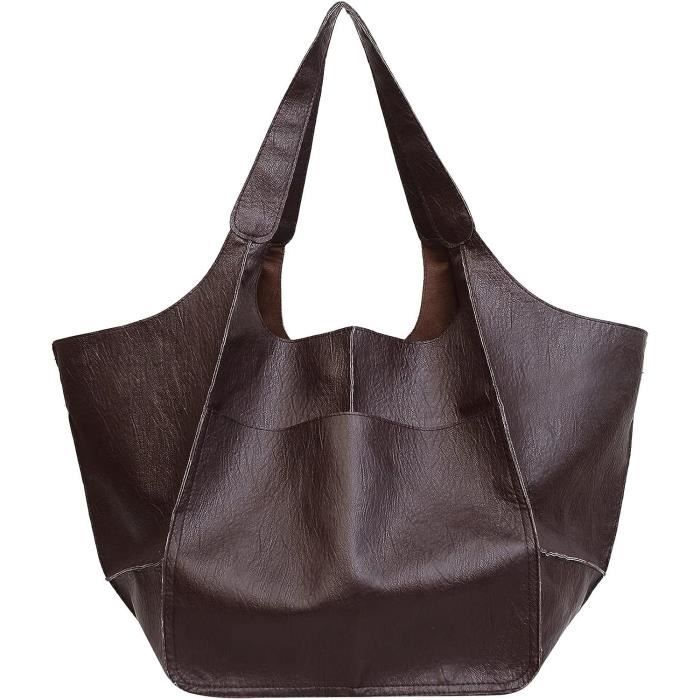 Sac Bandouli re Femme Pas Cher Nouvelle Couleur Unie Simple Style Europ en Et Am ricain Sac En Cuir Souple Grande Capacit U u12690