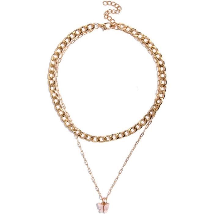 Jovono multicouches colliers coeur pendentif perle collier chaîne