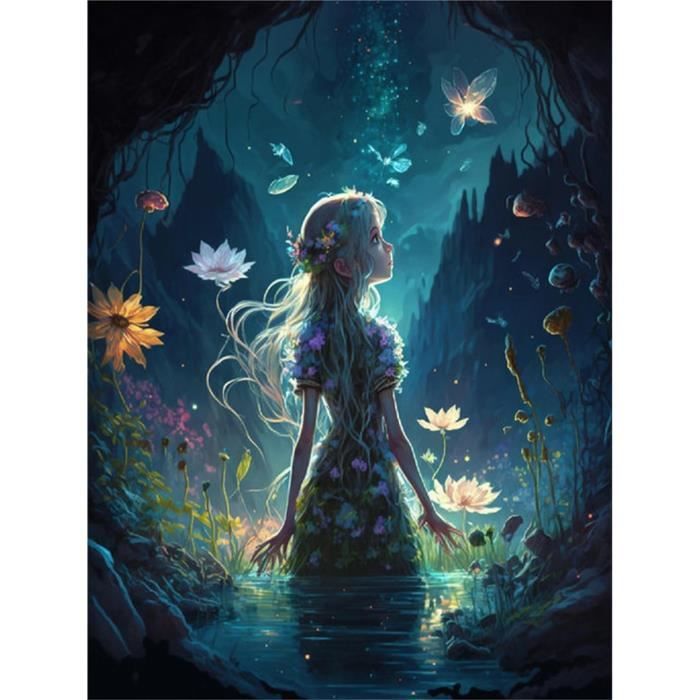 AhLmA 5D Diamond Painting Broderie Diamant Kit Complet Diamond Painting Humanoïde Kit Color Painting Diamant Accessoire De Décoration Murale Pour La Maison 30 X 40 Cm (Femme