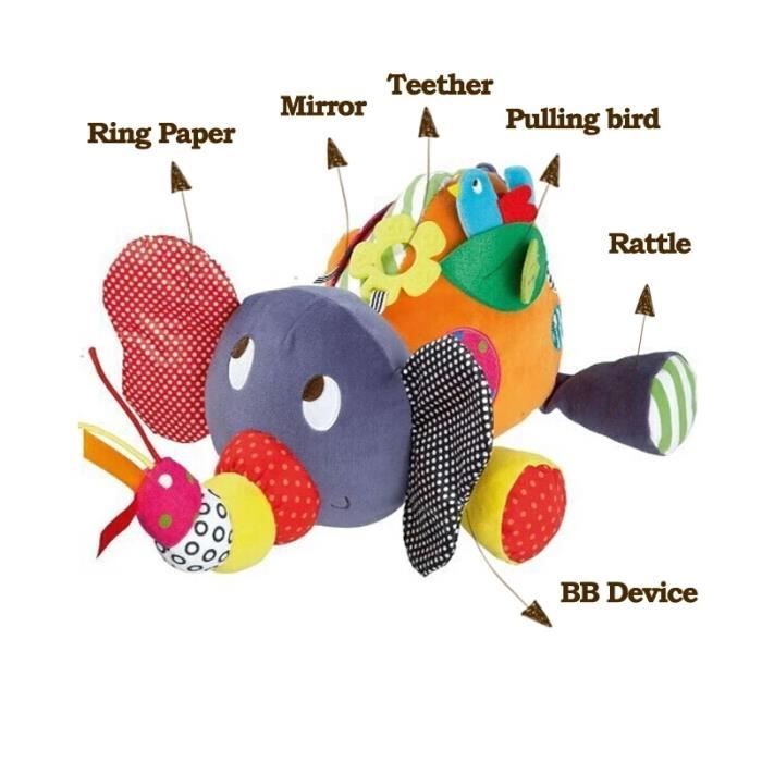 Jouet Pour Bebe 0 6 12 Mois Jouet Educatif En Peluche Elephant Adapte Pour Poussette Garcon De 1 An Cdiscount Puericulture Eveil Bebe
