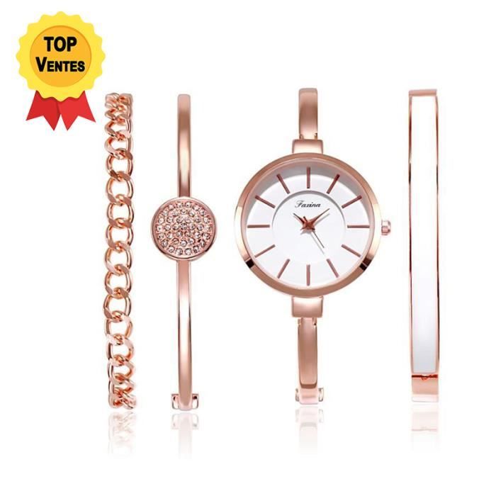 Coffret Cadeau Montre Femme Fille Jeune Coffret Bijoux Femme Quartz  pcs Bracelets Accessoires Femmes