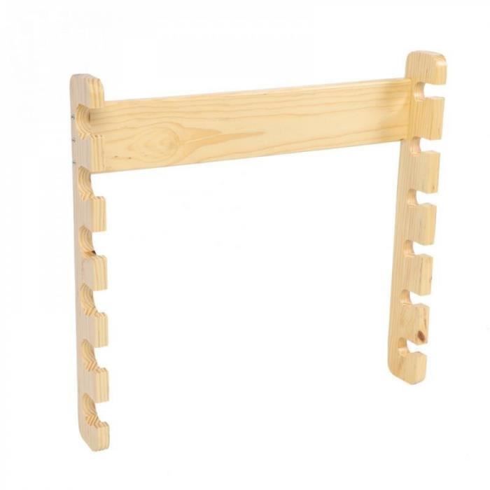 Cannes A Peche Blanc Canne Bois Pole Porte Bobine 54x51 2x7 5 Cm Montage Tiges Rack Organisateur Pour Stockage