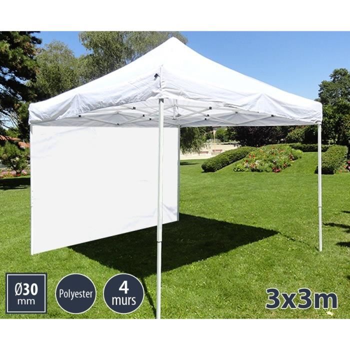 TENTE BARNUM PLIANT 3X3 BLANC LOISIRS + 4 MURS