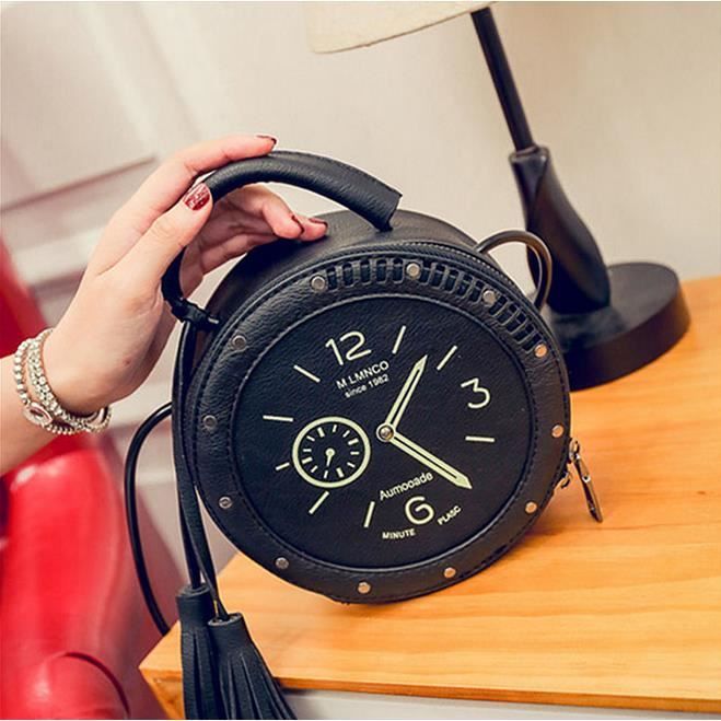Aux femmes Sac main sac d paule l horloge Cr atif gland Mini