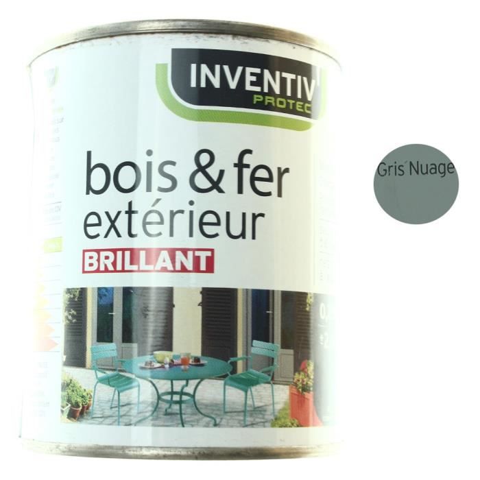 Peinture Brillante Bois & Fer extérieur Gris Nuage 25cl 12 - Achat / Vente  peinture - vernis Peinture Brillante Bois & Fer - Cdiscount