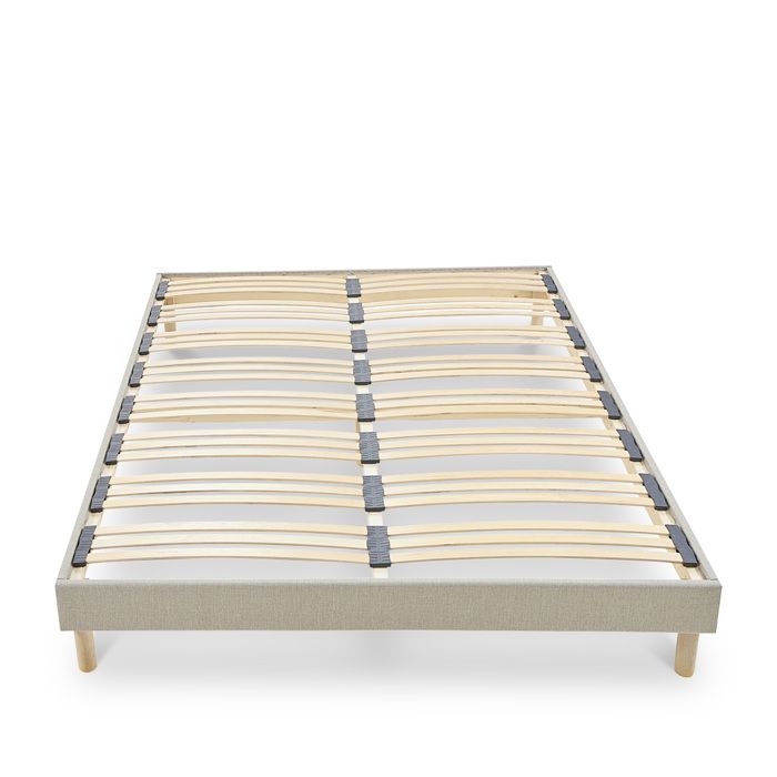 Sommier à lattes bois Lino 140x190 cm - Tri-lattes - Beige