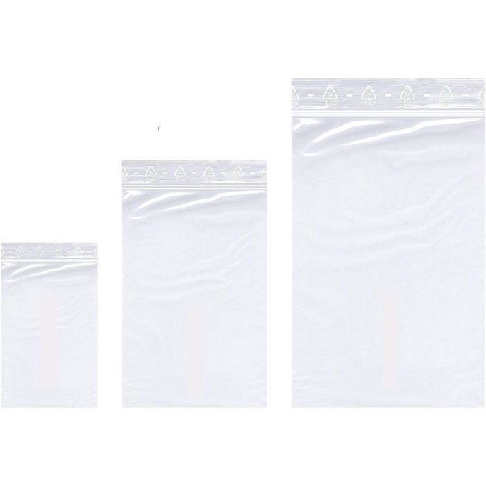 Lot De 100 Sachets Avec Fermeture à Pression Ekna - Fermeture Rapide - Différentes Dimensions Et Motifs