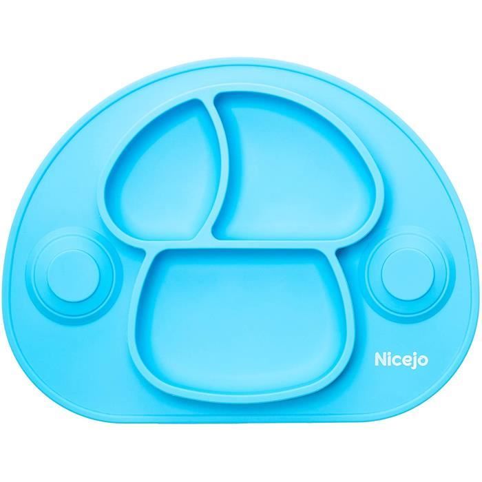 Assiettes Et Bols Assiette Bebe Ventouse En Silicone Alimentaire De 2e Generation Set De Table Pour Enfant Avec 3 Comp Cdiscount Maison