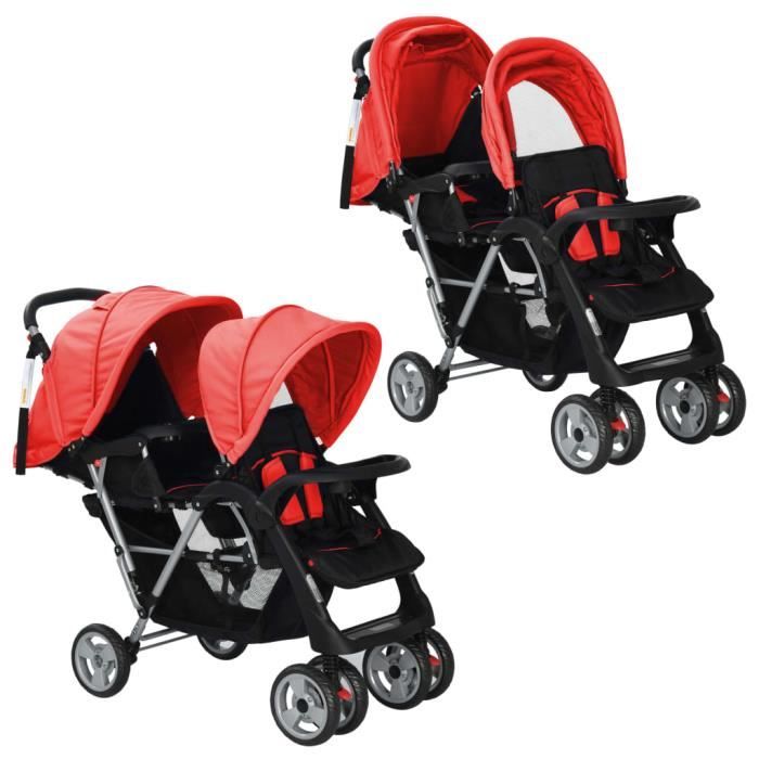 Vente hot Poussette Double Twin Poussette deux places Acier