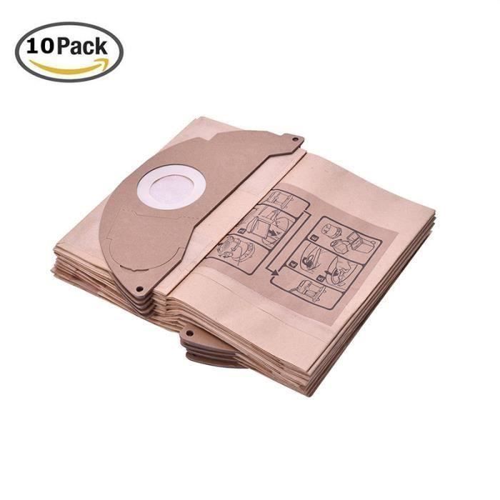 10 Sacs Filtrants Pour Aspirateur Kärcher WD2 WD3 WD4 WD5 WD6 | Compatible KFI357, SE4001, SE4002