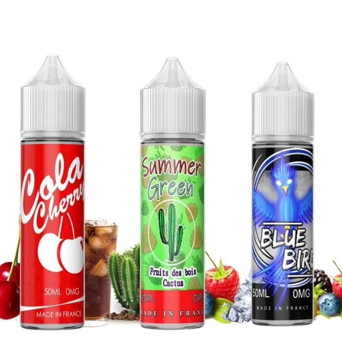 Pack 3 x 50 ml e-liquides Cola Cherry - Blue Bird - Summer Green - Cdiscount Au quotidien Pack 3 x 50 ml e-liquides Cola Cherry - Blue Bird - Summer Green - Cdiscount Au quotidien