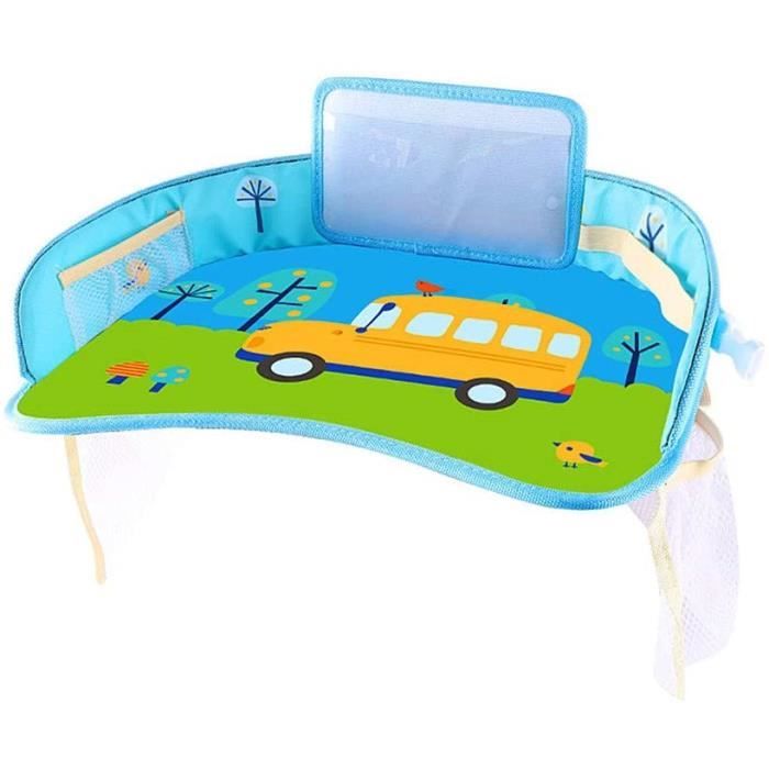 Plateau Voyage Enfant Voiture - Table Siège Arrière Auto Avec Poche, Idéal Enfants Et Tout-Petits Pour Voyages En Voiture Ou Avion