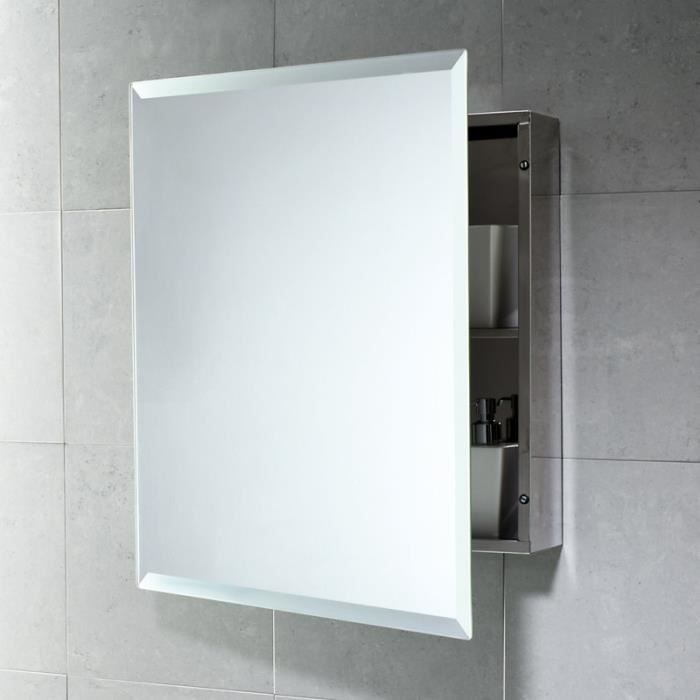 Armoire Miroir Recipient Carre En Acier Inoxydable Achat Vente