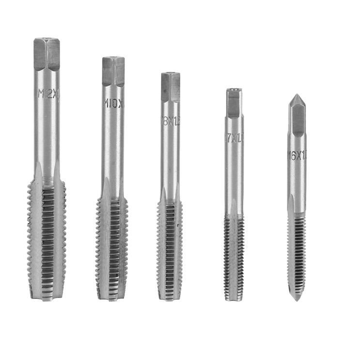 Set 7 Tarauds Métrique M3 à M12 En Acier - Pour Filetage Bois, Plastique, Métal - Outil De Taraudage Précis