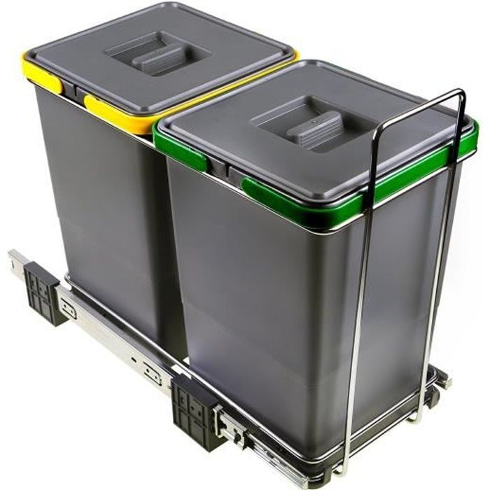 Cubo Basura Extraible Armario Reciclaje Cubos Cubos De Basura Bajo - Main Image