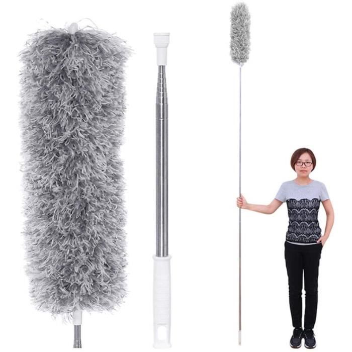 6m Kit De Dépoussiérage Haute Portée, Comprend Un Plumeau En Microfibre Pliable Une Brosse De Nettoyage Amovible Et Un Manche Dextension En Acier Inoxydable De 76 254 Cm Pour Ventilateur De Plafond