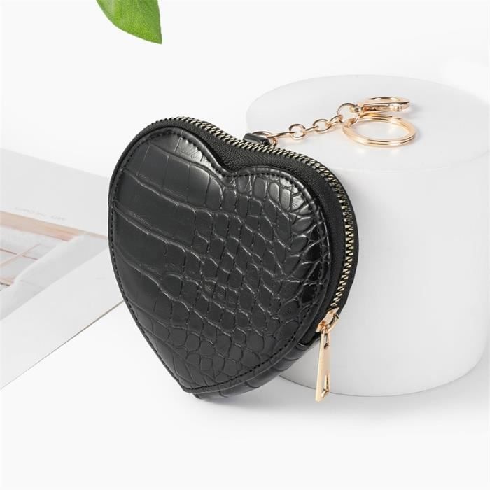 Le noir Porte monnaie en forme de c ur porte monnaie de luxe