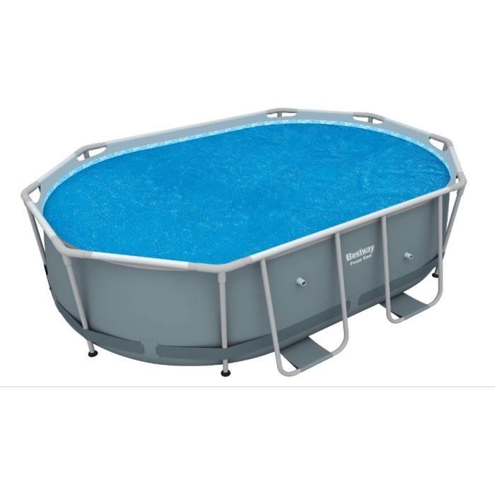 BESTWAY Bâche solaire 466 x 280 cm pour piscine hors sol ovale 488 x 305 x 107 cm Power Steel™ Ref 56448