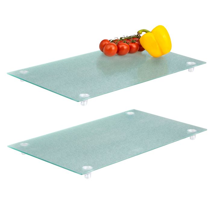 Cache-plaques Verre Sécurité Pour Cuisinière - 2 Plaques 30x52cm - Planche Découpe Protection éclaboussures