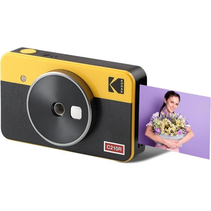 Kodak Mini Shot 2 Retro – Appareil Photo Instantané + Imprimante 4PASS, 68 Feuilles Incluses, Jaune, Bluetooth